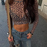Жіночий топ у леопардовий принт із сітки з довгими рукавами (р. 42-44) 10171268, фото 4