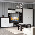 Вітальня Еверест Соната Комплект 28 (модульна - 4 елементи) венге темний + білий (DTM-2515)