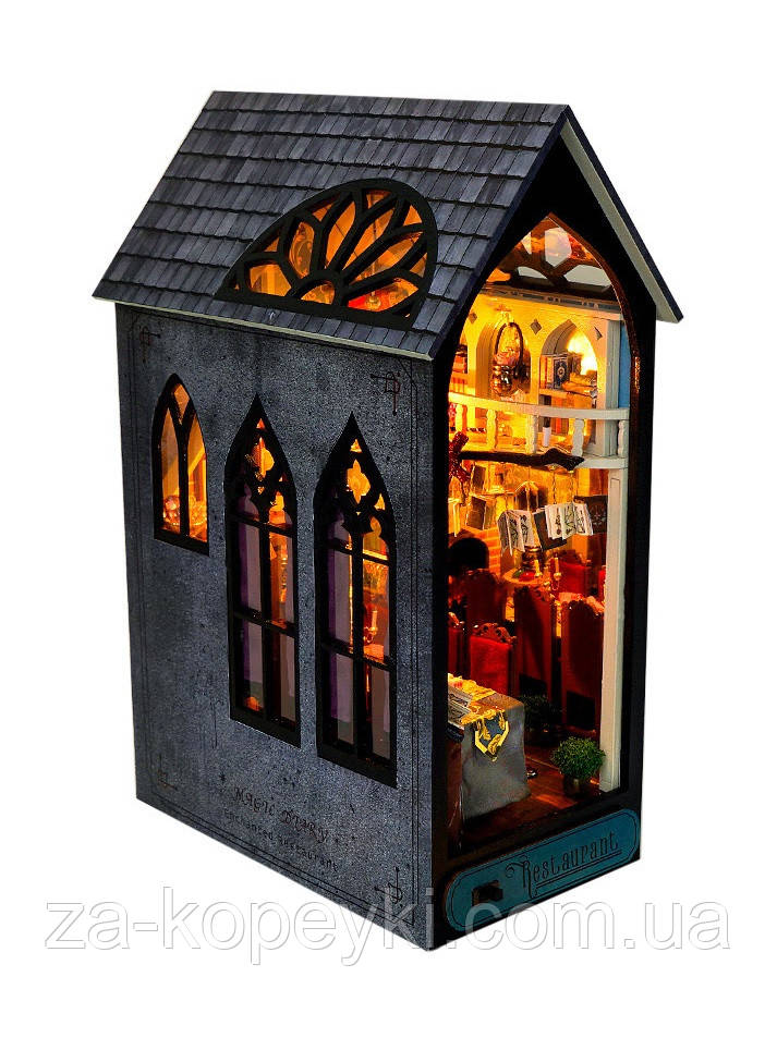 Бук Нук Готичний Вампірський Ресторан Інтер'єрний конструктор Vampire’s Restaurant DIY Book Nook Kit TC-22