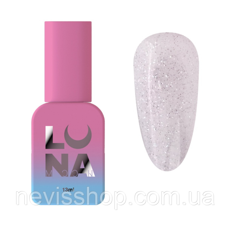 Рідкий гель Luna Light Acrygel 72 для нарощування прозорий з кольоровими блискітками 13 мл