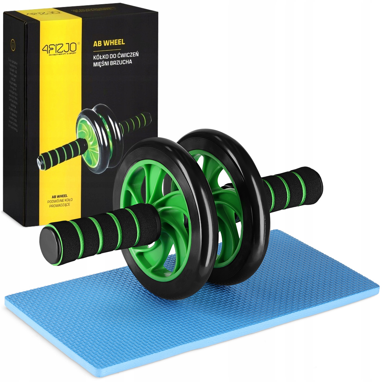 Ролик (гімнастичне колесо) для преса 4FIZJO Ab Wheel Black/Green (P-5907222931523), фото 1