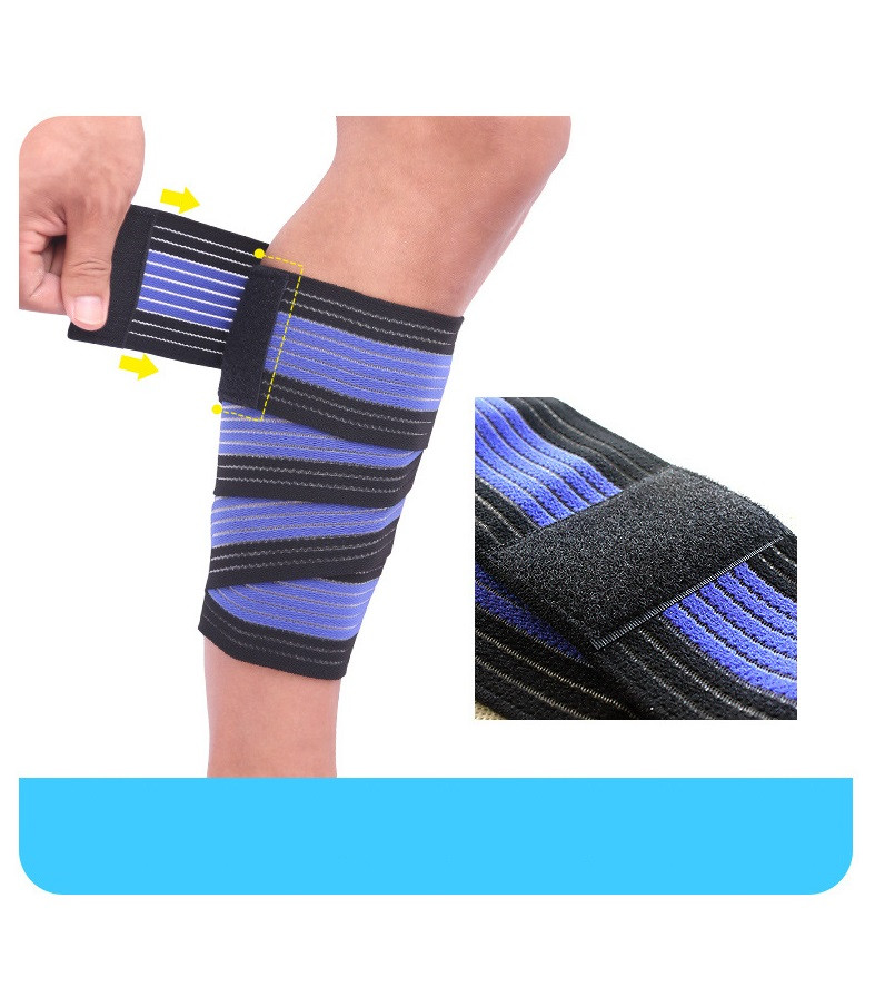 Спортивна пов'язка на гомілку AOLIKES унісекс чорний синій 1 шт 03371, фото 1