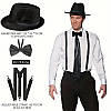 Костюм Гангстера, Мафії ретро 1920 року. Чоловічий костюм із підтяжками, капелюхом і метеликом, фото 2