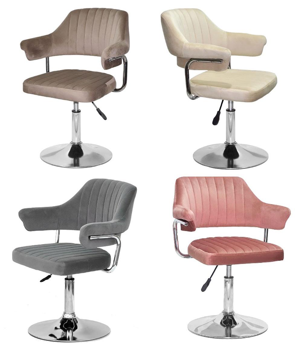 Крісло з підлокітниками Jeff CH-Base на хромованій опорі Ø 385 мм із регулюванням висоти, м'яка оббивка, фото 1