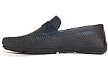 Rosso Avangard ETHEREAL Blue Perf Літні шкіряні мокасини сині з перфорацією чоловіче взуття повсякденне, фото 4