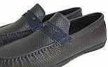 Rosso Avangard ETHEREAL Blue Perf Літні шкіряні мокасини сині з перфорацією чоловіче взуття повсякденне, фото 7
