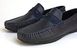 Rosso Avangard ETHEREAL Blue Perf Літні шкіряні мокасини сині з перфорацією чоловіче взуття повсякденне, фото 6
