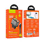 Адаптер мережевий HOCO Type-C to Type-C cable dazzling dual-port N34 |1USB/1Type-C, 20W/3A, PD/QC| чорний, фото 8