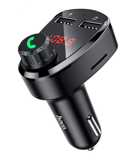 Адаптер автомобільний Hoco Superior Car BT FM Transmitter DE24 |2USB, 2.4A, TF/U Disk| чорний