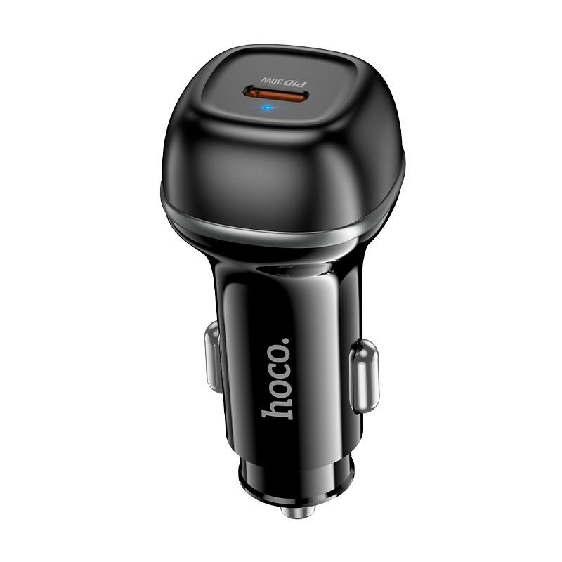 Адаптер автомобільний Hoco Rank single port Car charger Z58 |1Type-C, 30W/3A, PD30W/QC| чорний