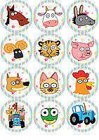 Вафельна картинка Синій трактор 3