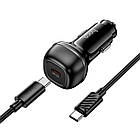 Адаптер автомобільний Hoco rank single port Car charger Z58 (Type-C to Type-C set) |1Type-C, 30W/3A чорний, фото 4