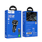 Адаптер автомобільний Hoco rank single port Car charger Z58 (Type-C to Type-C set) |1Type-C, 30W/3A чорний, фото 9