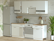 Кухня модульна Doros Лея 220х60х250 см Білий гладкий/Дуб сонома/Скло (DRS-011322)