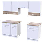 Кухня модульна Doros Лея 220х60х250 см Білий/Дуб cонома (DRS-011336)