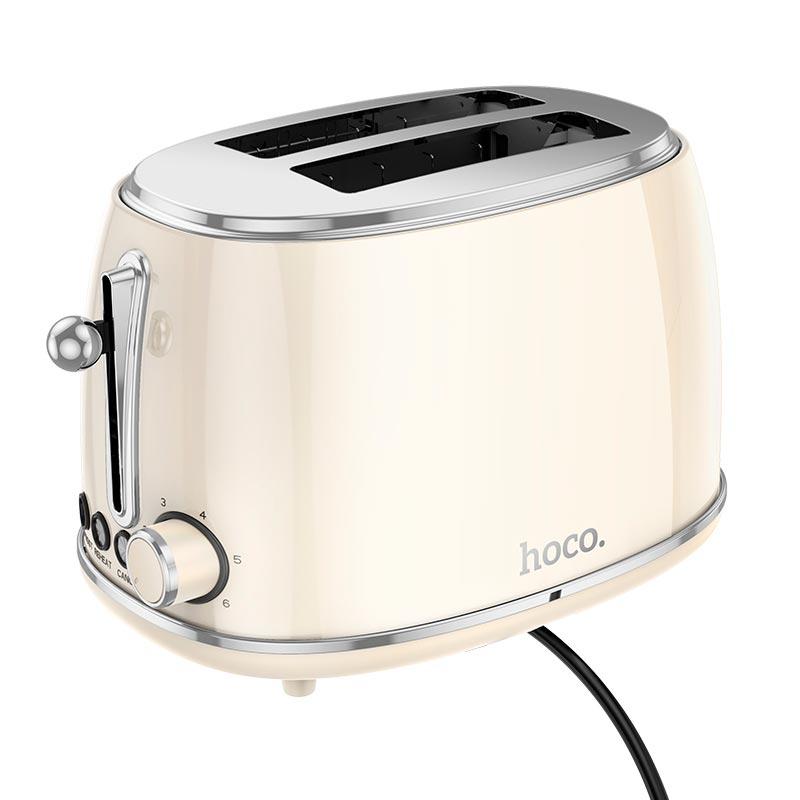Тостер Hoco Retro toaster HE50 |850W, 38mm slot| бежевий