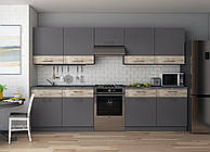 Кухня модульна Лея Doros 300х60х250 см Графіт/Дуб клондайк (DRS-011377)