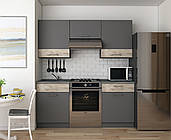 Кухня модульна Лея Doros 180х60х250 см Графіт/Дуб клондайк (DRS-011382)