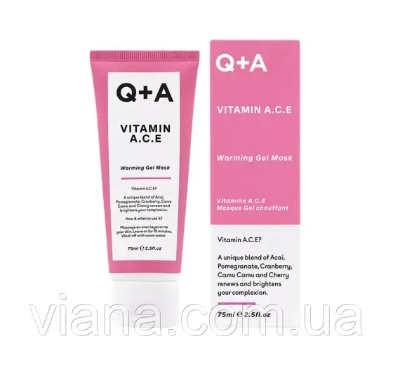 Вітамінна маска-гель проти недосконалостей шкіри Q+A Vitamin A.C.E. Warming Gel Mask 75 мл