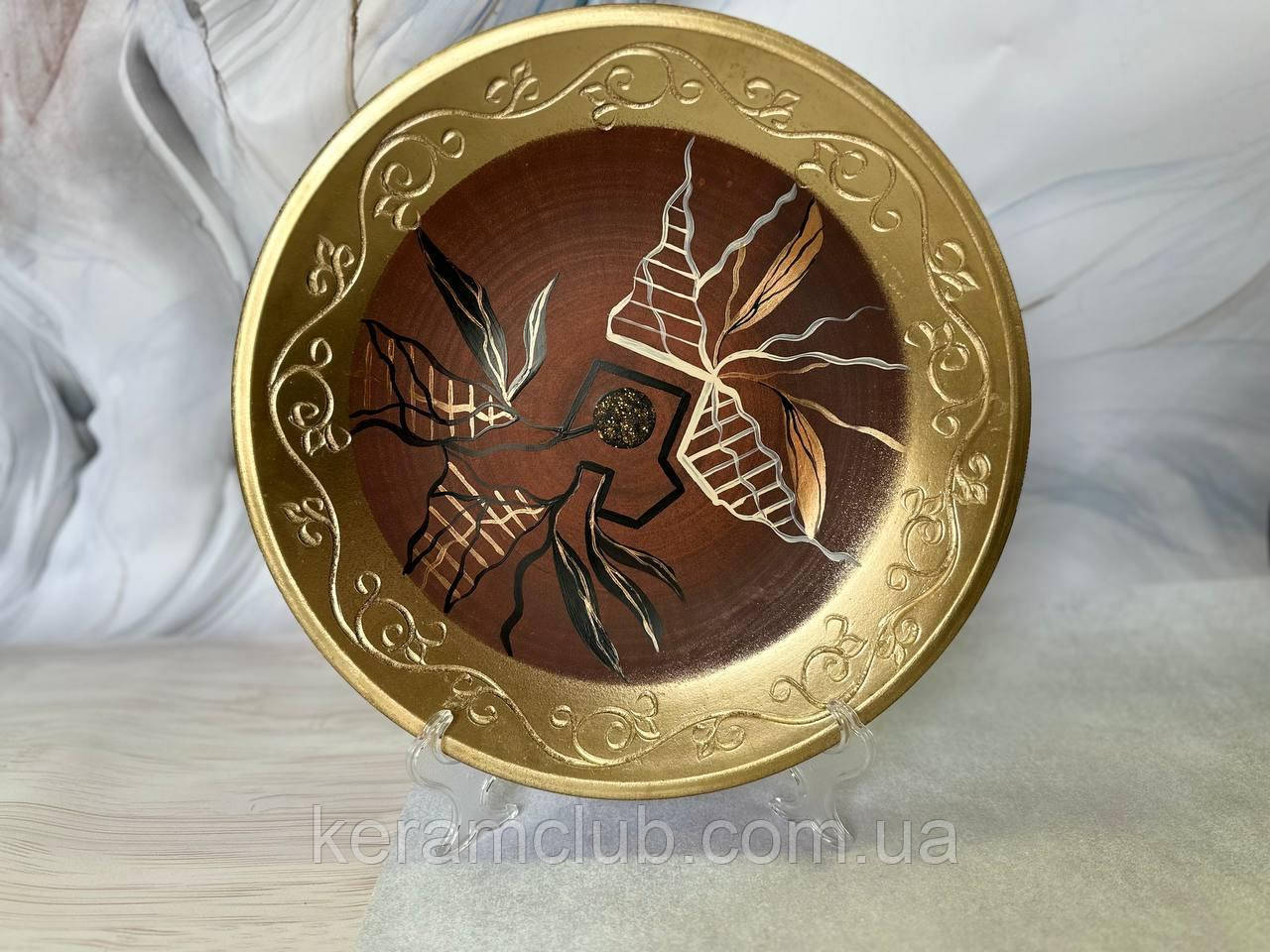 Панно з ручним розписом d 35 см КерамКлуб