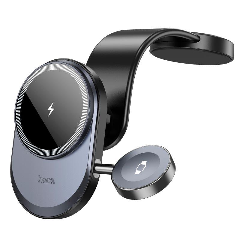 Тримач HOCO Excelso 2-in-1 wireless fast charging Car holder HW28 (center console) |15W, 4.5-7"| чорний