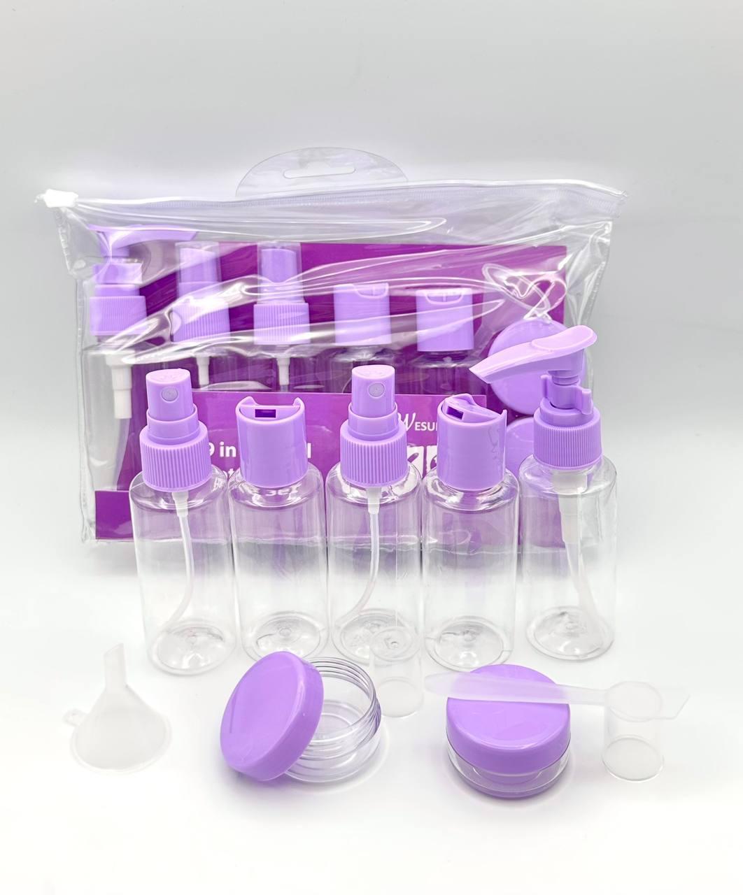 Набір дорожньої тари в силіконовій косметичці 9 предметів