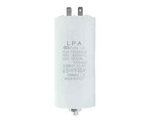 Конденсатор CBB60 60 мкФ 450V, клемы, резьбовое крепление, гайка - электрокомпонент для устройств.