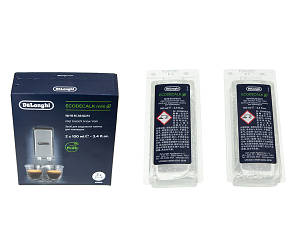 Дезінкрустант DeLonghi ECODECALK mini для кавомашин (2x 100 мл) — видалення накипу.