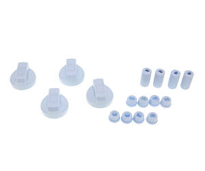 Ручки универсальные для плит и духовок (4 шт, белые, переходники) - S4U 8900004.