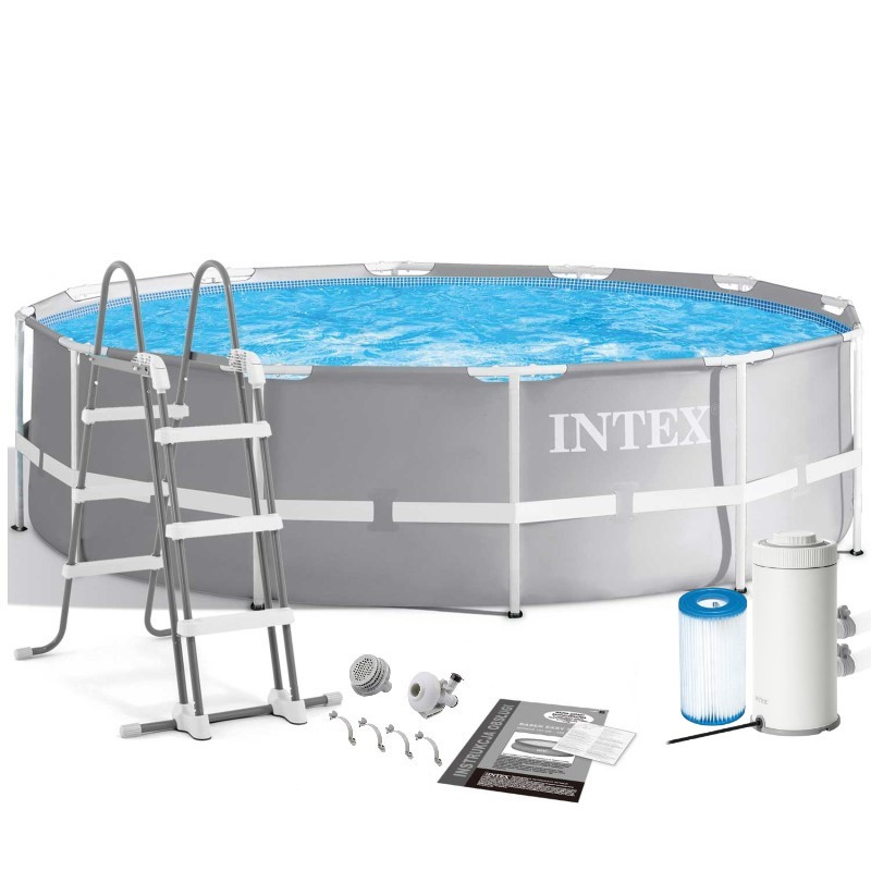 Каркасний басейн Intex 26716 (366x99 см) Картріджний фільтр-насос 2 006 л/год, драбина