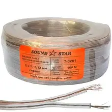Кабель акустичний Sound Stream, Cu, 2х0.08 мм2, прозорий, 100 м