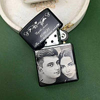 Запальничка з гравіюванням Zippo фото та напису, 10 років гарантії на гравіювання, з індивідуальним дизайном