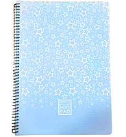 Зошит А4 на пружині 80 арк. в клітку з пластиковою обкладинкою арт. 9629