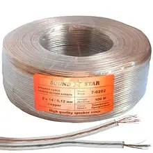 Кабель акустичний Sound Star, Cu, 2х0.16 мм2, прозорий, 100 м