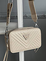 Сумка Guess 4G стьобана бежевий
