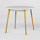 Обідній стіл круглий LION Маямі-1 дерев'яні ніжки Німфея Альба (LION-041002)