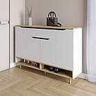 Комод у передпокій з полицею для взуття LION Салліван Тумба-2 Німфея альба/Дуб Аппалачі (LION-041007)