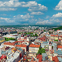 Плакат "Львів, вид на центр з висоти, Lviv", 40×60см, фото 3