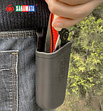 Сумка для садового інструменту Sagawata, 240 мм, чорна, з гуми, 2 відділення, фото 10