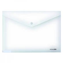 Папка-конверт А5, на кнопці, прозора, Economix, біла