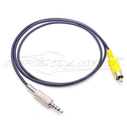 Кабель в екрані 1 RCA відео (тюльпан) на 3.5 мм 4-pin, фото 1