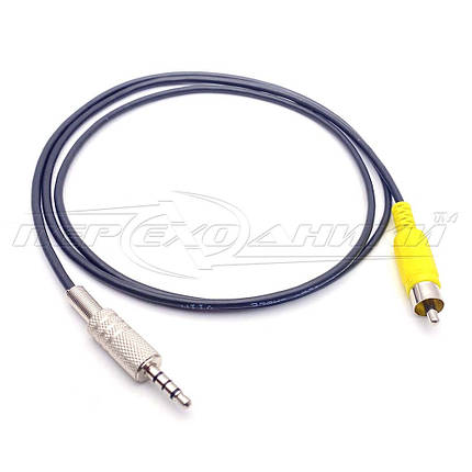 Кабель в екрані 1 RCA відео (тюльпан) на 3.5 мм 4-pin, фото 3