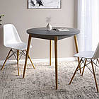 Обідній стіл круглий LION Маямі-1 дерев'яні ніжки Антрацит (LION-041146)