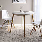 Обідній стіл круглий LION Маямі-1 дерев'яні ніжки Бетон Style (LION-041148)