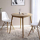 Обідній стіл круглий LION Маямі-1 дерев'яні ніжки Дуб Аппалачі (LION-041150)