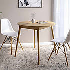 Обідній стіл круглий LION Маямі-1 дерев'яні ніжки Дуб Артизан (LION-041151)