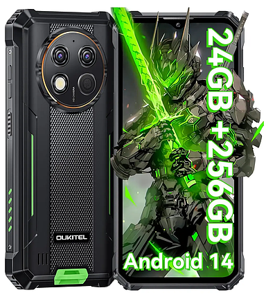 Смартфон Oukitel G1 Green 4G LTE 6/256gb 10600mAh 48MP NFC, фото 1