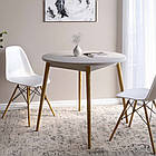 Обідній стіл круглий LION Маямі-1 дерев'яні ніжки Кашемір (LION-041156)