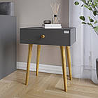 Тумба приліжкова LION Хьюге-4 Антрацит (LION-041011)