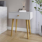 Тумба приліжкова LION Хьюге-4 Бетон/Німфея Альба (білий) (LION-041015)